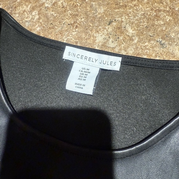 Sincerely Jules Faux Leather Top - Picture 3 of 4